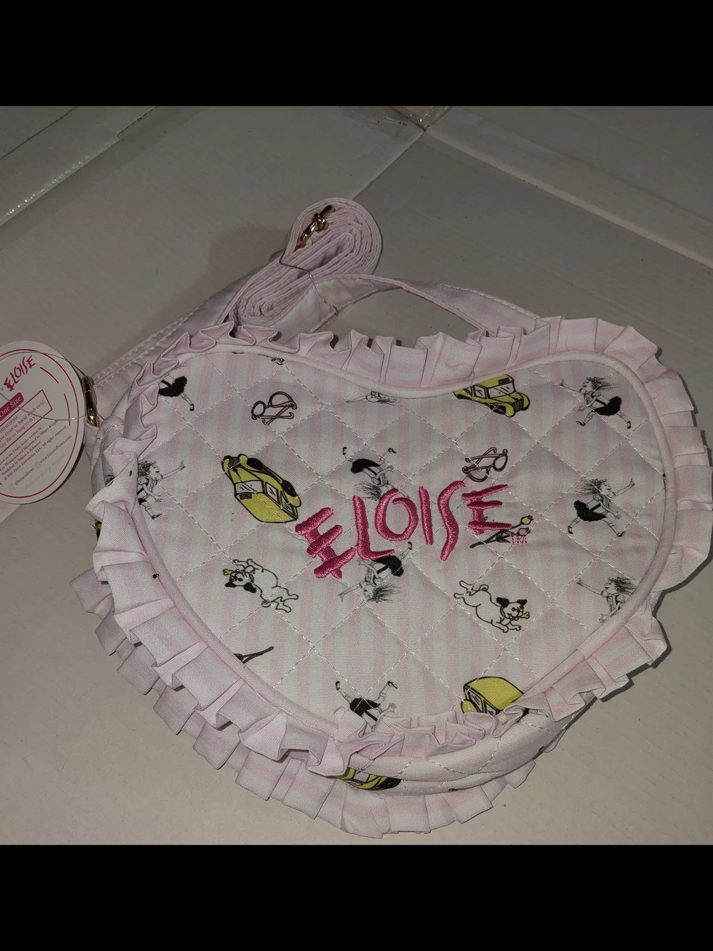 Pink Quilted Eloise Heart Kids Crossbody Bag